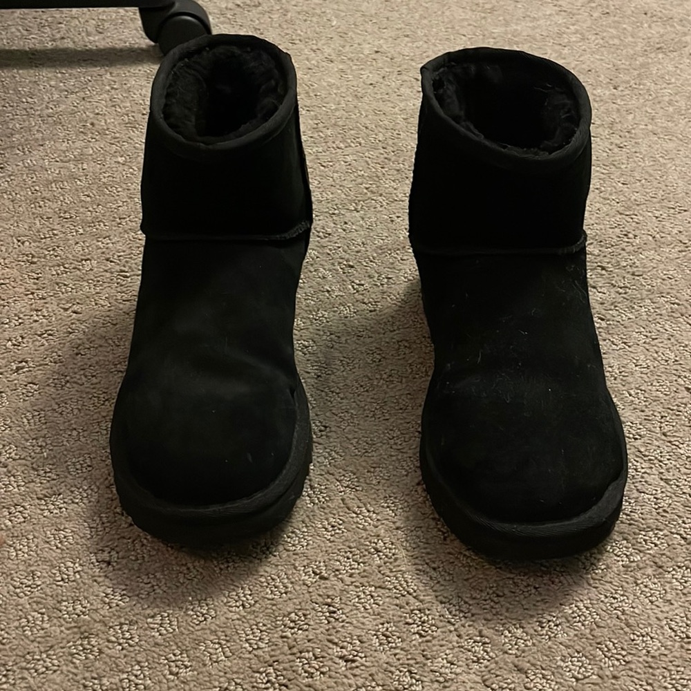 Black mini UGGS size 8 with ugg on the side